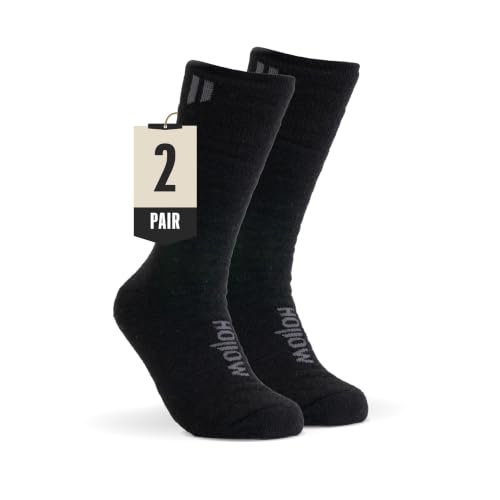 Alpaca Boot Socks for Men Women 2 Pack Moisture Wicking Cold Weather Hiking & Running Socks