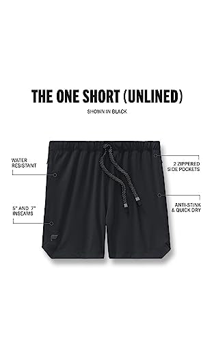 7-Inch Men's Lightweight Training & Swimming Shorts with Zip Pocket - Black Large