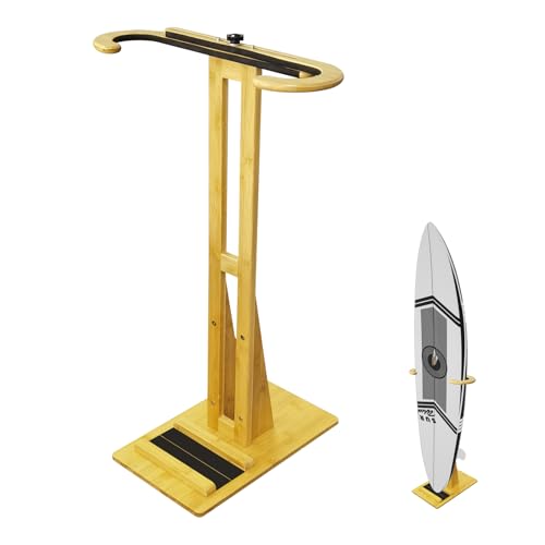 Two Stones Wall-Mount Paddle Board Rack with Adjustable Bamboo Arms - Indoor & Outdoor Storage for Boards up to 80cm