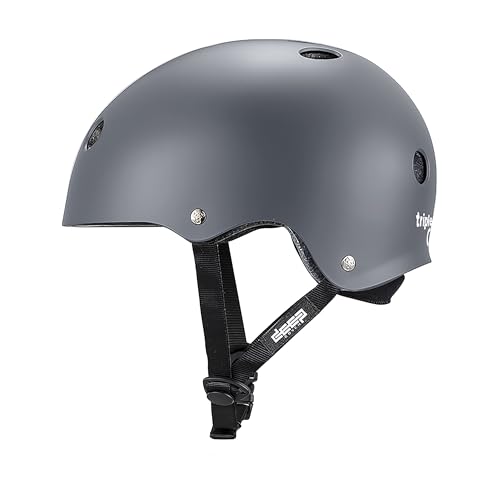 Triple Eight Deep Cover Helmet Gray Matte Small-Medium - Skate, BMX, Cycling, Roller Skating