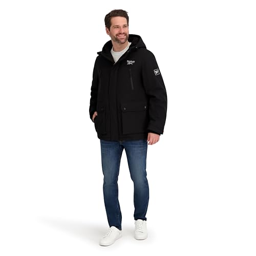 Men's Insulated Softshell Winter Jacket - Large Black