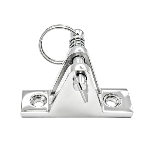 2 Pack 316 Stainless Steel Bimini Top 90° Deck Hinges with Removable Pin - Saltwater Marine Hardware