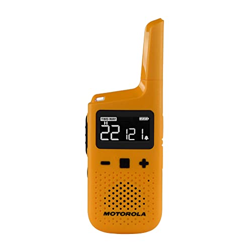 Motorola Solutions T380 Two-Way Radio 22 Channels, 25 Mile Range, Rechargeable, 2 Pack, Yellow