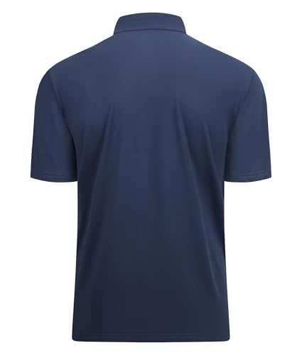 Alex Vando Men's Golf Shirt Large Navy Quick-Dry Short Sleeve Polo
