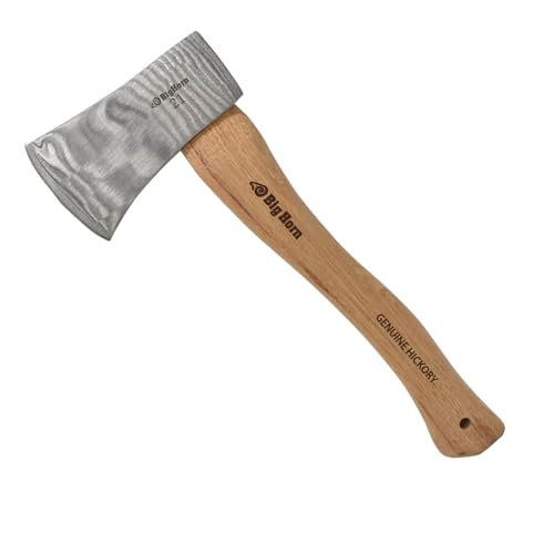 Heavy-Duty 21 Oz Hatchet Axe with Hickory Handle - Camping & Woodworking Tool