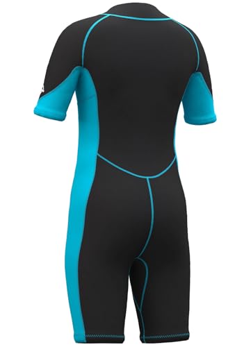 Hevto Kids 2mm Shorty Wetsuit Front Zip - Blue (Variation: Blue / 14) for Boys & Girls