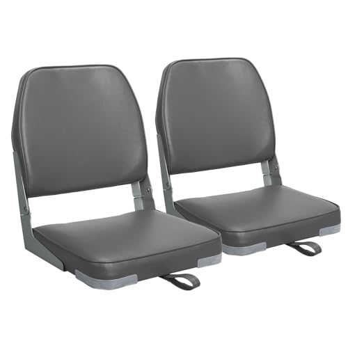 ERGOSEAT Folding Boat Seat 2 Pack Gray Low Back Fishing Seat Fits Jon Bass