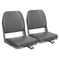 ERGOSEAT Folding Boat Seat 2 Pack Gray Low Back Fishing Seat Fits Jon Bass