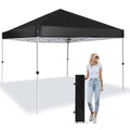 8x8 ft Pop Up Canopy Tent with Backpack Bag Waterproof Portable Sun Shelter Black