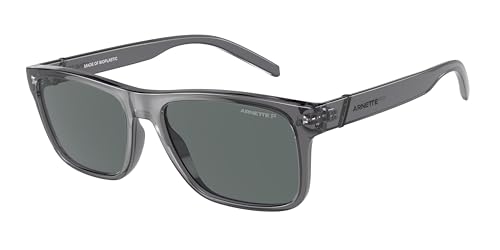 ARNETTE Bandra AN4298 Square Sunglasses for Men, Transparent Gray, Polarized, 55mm