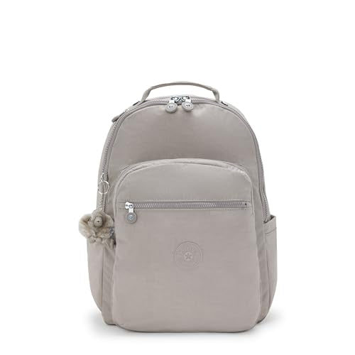 Kipling Women's Seoul 15" Laptop Backpack Grey Gris - Durable, Roomy & Protective Sleeve