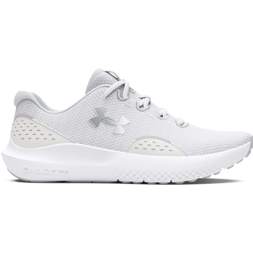 Under Armour Women's Charged Surge 4 Running Shoes - White/Distant Gray/Silver, Size 10
