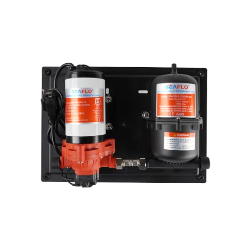 SEAFLO 33 Series Water Pump with Accumulator Tank - 115V, 3.3 GPM, 45 PSI, 0.2-Gallon for Marine RV Off-Grid Home
