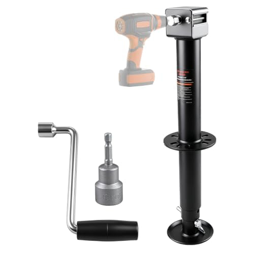 5000 lbs A-Frame Trailer Jack - 23 Inch Lift Drop Leg Heavy Duty with Manual & Cordless Drill Operation (Variation: 23 in 5000 lbs)