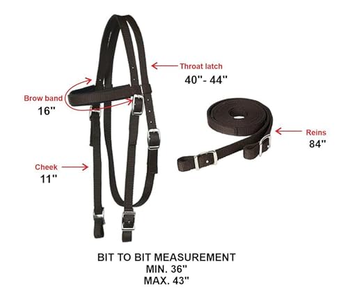 Equestrian Nylon Padded Browband Headstall Reins & Breastcollar Set - Full Turquoise