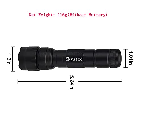 Skysted WF-502B 1200 Lumen Tactical Mini Flashlight with Clip - Black