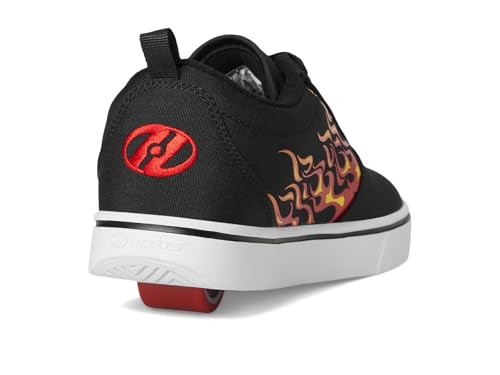 Heelys Pro 20 Prints Kids & Adults Wheel Shoes with Black/Red Flames, 9 Women/8 Men