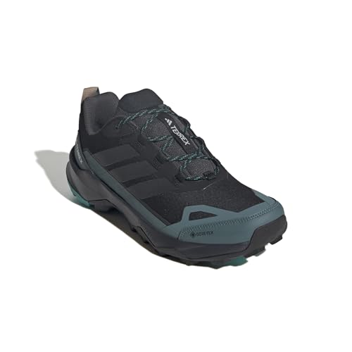 adidas Men's Terrex Skychaser AX5 Gore-Tex Hiking Shoes Black/Carbon/Pure Teal - Lightweight Waterproof Trail Footwear