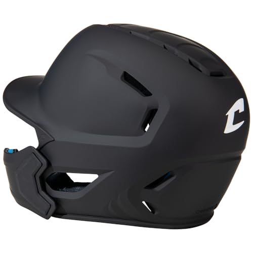 Baseball Batting Helmet with Jaw Guard - Matte Finish, X-Large, Black