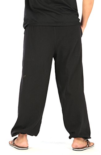 Men's Baggy Cotton Lounge Sweatpants XX-Large Black - Relaxed Fit