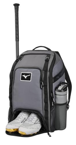 Mizuno Organizer 26 Backpack with Bat Sleeves & Ventilated Shoe Compartment - Black