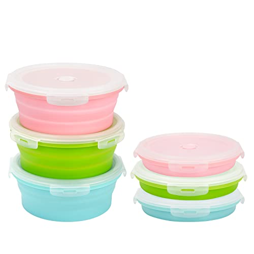 27oz Collapsible Food Storage Container with Lid - 800ml Silicone Bowl