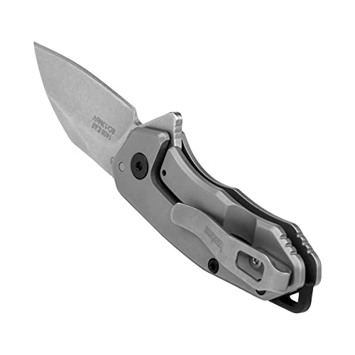Kershaw Rate Pocket Knife - Gray 1.85 Inch Wharncliffe Blade, EDC Folding Knife