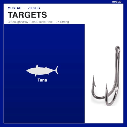 Mustad Classic 2 Extra Strong Dublin Point Double Fishing Hook Size 10/0, Pack of 10