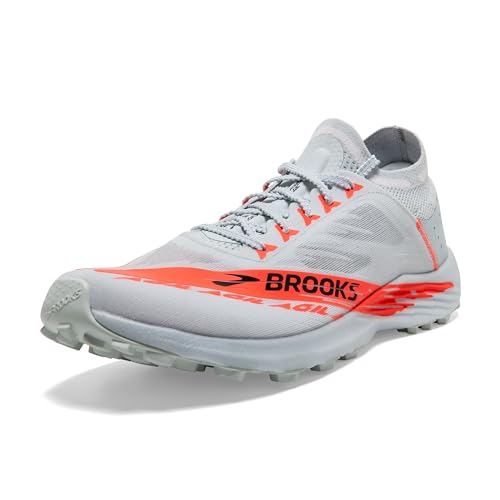 Brooks Unisex Catamount Agil Trail Running Shoes - Illusion Blue/Coral/Orange, 9 Women / 7.5 Men