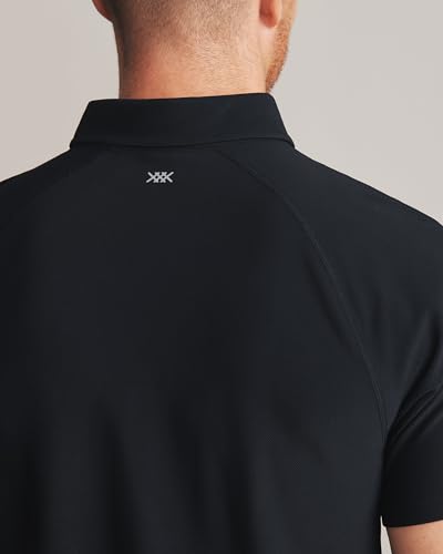 Rhone Men's Regatta Pique Polo - Small Black, Anti-Odor Moisture-Wicking Golf Shirt