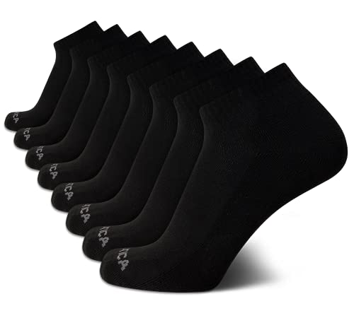 Nautica Mens Quarter Socks - Cushioned Moisture-Wicking Athletic Socks 6 Pairs - Black, Size 12.5