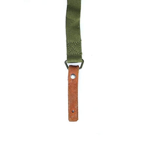 Vintage Canvas Rifle Sling with Genuine Leather Connectors Adjustable Strap
