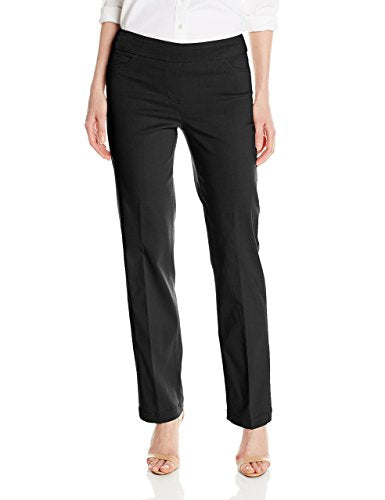 Women's Slimming Relaxed Leg Pant - Black, Size 8, Pull-On Style