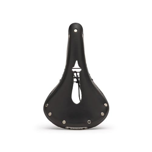 Brooks England B17 Carved Leather Bike Saddle - Black, Handmade Cycling Accessory
