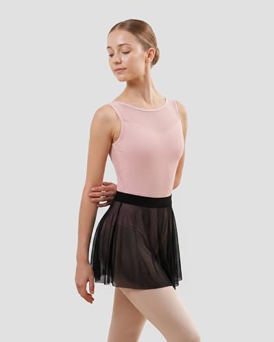 Women Ballet Skirt Chiffon Wrap Dance Skirt Mesh Sheer Pull-On Style - Black, Medium