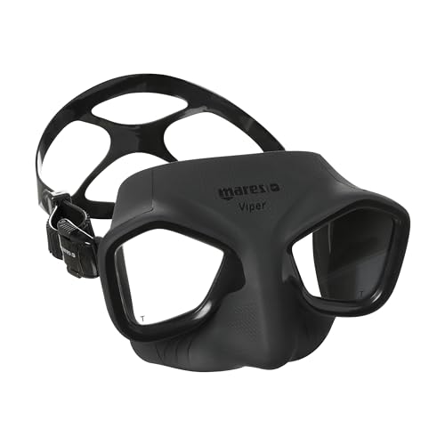 Mares Viper Freediving & Spearfishing Mask - Black, Unisex, Low Volume, Wide Field, Fog-Resistant Silicone, Ergonomic Strap