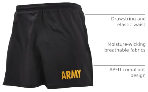 Rothco Army PT Shorts - XX-Large Black Tactical Workout Shorts