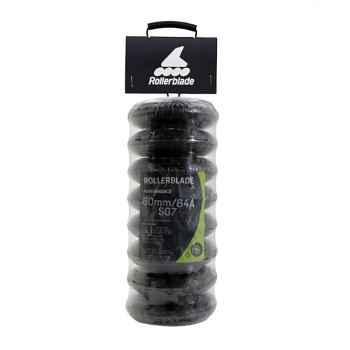 Rollerblade 80mm Inline Skate Wheel Kit with SG7 Bearings & Spacers, 8 Pack