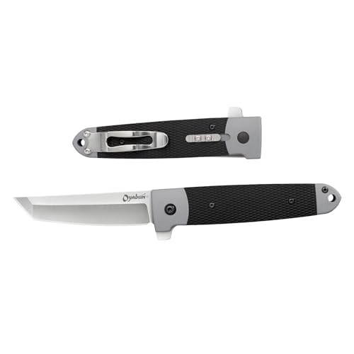 Razor-Sharp Folding Knife with Tanto Blade, Locking Spring Leaf Lock, Griv-Ex Handle