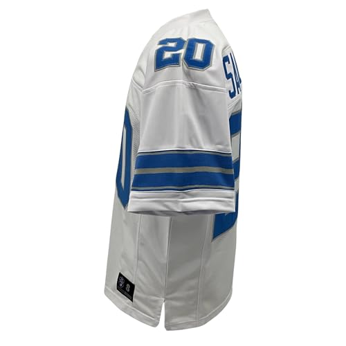 Unisex White Detroit Football Jersey - Barry Sanders Custom Sewn XL