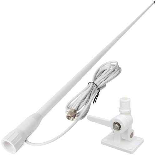 VHF Marine Antenna 3dBi NOAA Weather 156-163MHz with 22.9ft Cable & Ratchet Mount