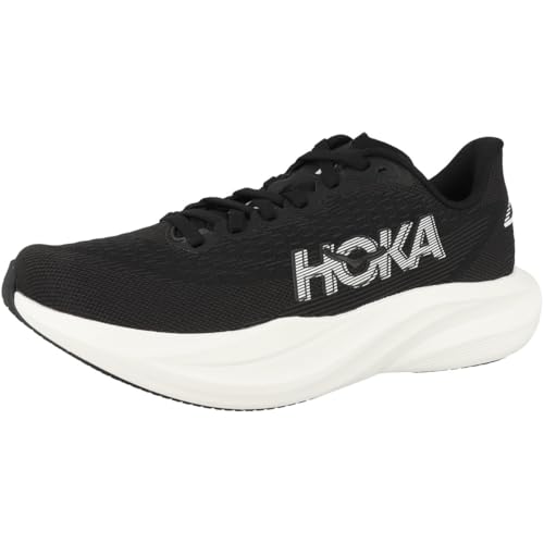 Hoka Women's Mach 7 Running Shoes - Black & White 8