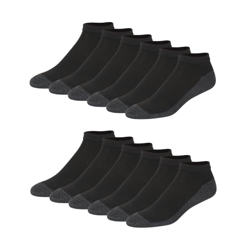 Low Cut Black Moisture-Wicking Cushioned Socks Pack - 12 Pairs