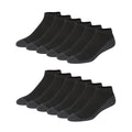 Low Cut Black Moisture-Wicking Cushioned Socks Pack - 12 Pairs