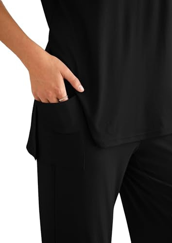 PRETTYGARDEN 2 Piece Lounge Sets for Women Travel Outfits X-Large Black