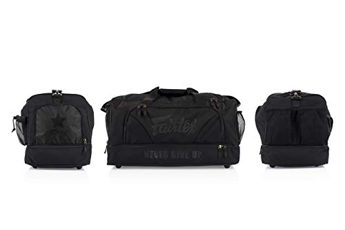 Fairtex Gym Bag BAG2 Black - Muay Thai MMA Boxing Duffel Storage