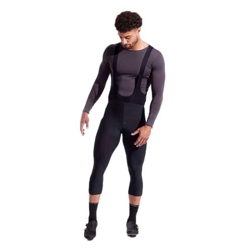 Men's Thermal Cycling Bib Tights - Black, Large, Water-Repellent, Elite Chamois
