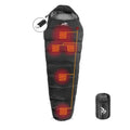 Mantuole Mummy-Black-Type C Heated Sleeping Bag with 5 USB Heating Pads
