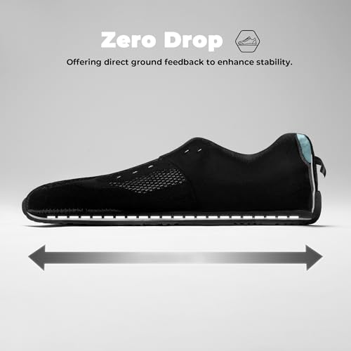Mens Zero Drop Barefoot Gym Shoes with Anatomical Toe Box - Black 11
