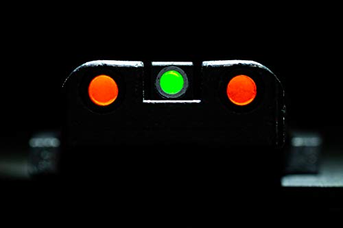 HIVIZ® Litewave H3 Sight Tritium LitePipe Day/Night for Shield Models in 9mm, Green/Orange litepipes w/White Front Ring, One Size (MPSN421)